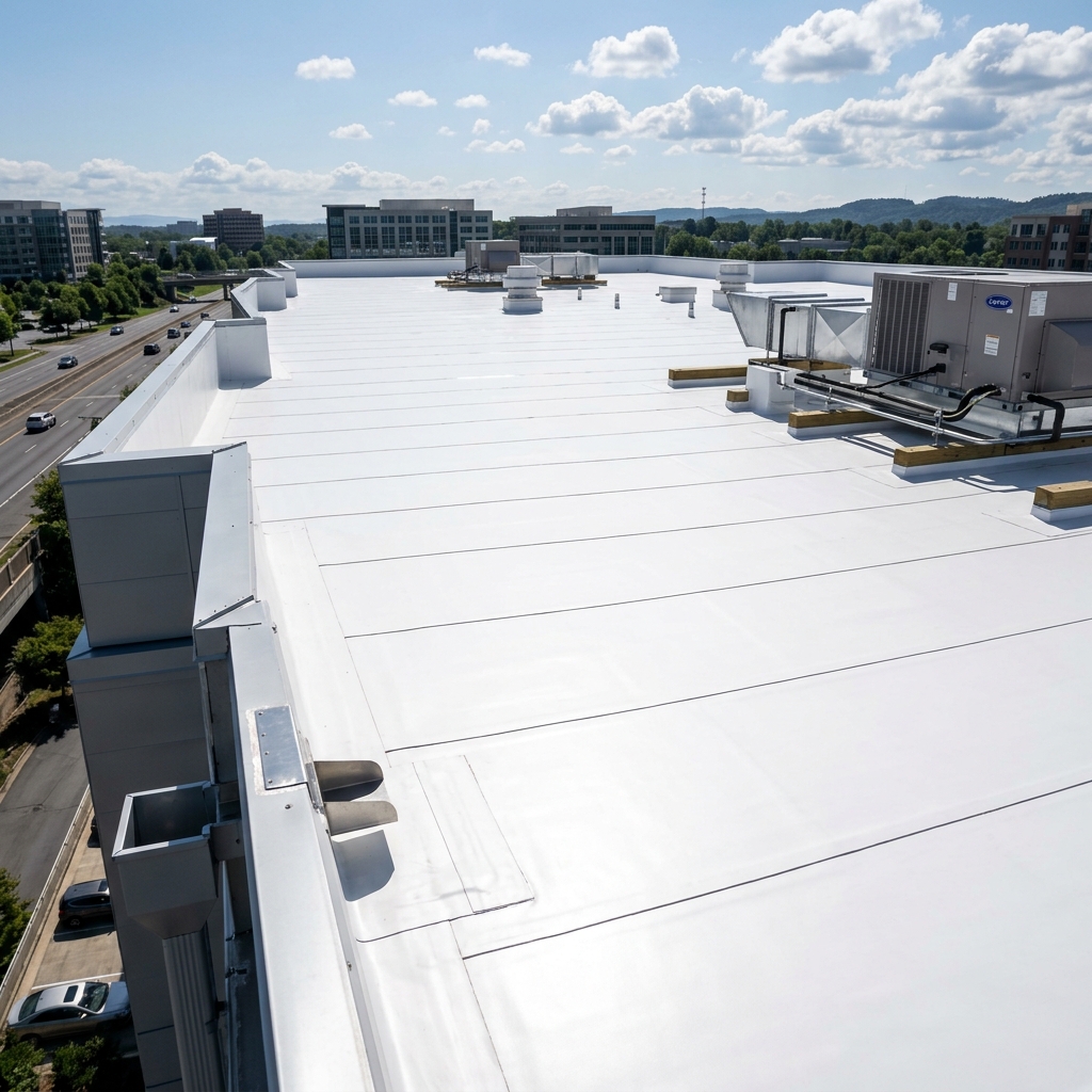 After: Repaired commercial flat roof